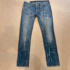 Madewell Rivet & Thread Low Rise Straight Leg Jeans, size 25 (but fit larger)